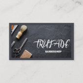 Barber Barbershop Beruflich QR Gray Visitenkarte (Vorderseite)