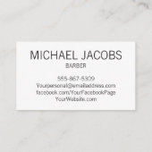 Barber Barbershop Hair Stylist Beard Business Card Visitenkarte (Rückseite)