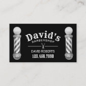 Barber Barbershop Hair Stylist BW Ernennung Terminkarte (Vorderseite)