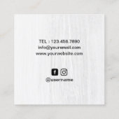 Barber Barbershop Master Hair Stylist Minimalistis Quadratische Visitenkarte (Rückseite)