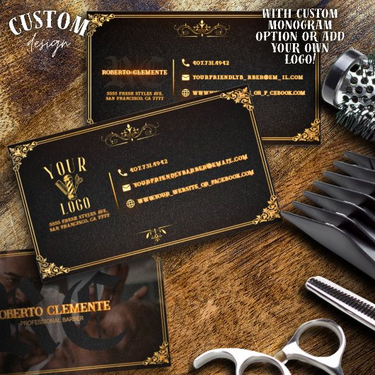 Barber Barbershop Professional Photo Business Card Visitenkarte