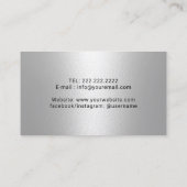 Barber Barbershop Razor & Scissor Modern Black Visitenkarte (Rückseite)