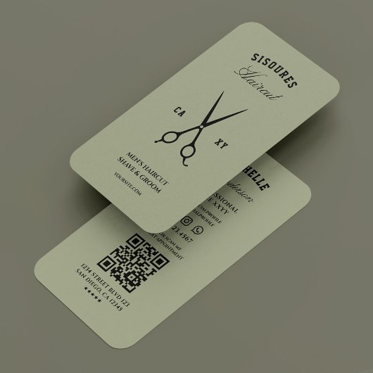 Barber Barbershop Schere Sage Moderne Frisur Styli Visitenkarte