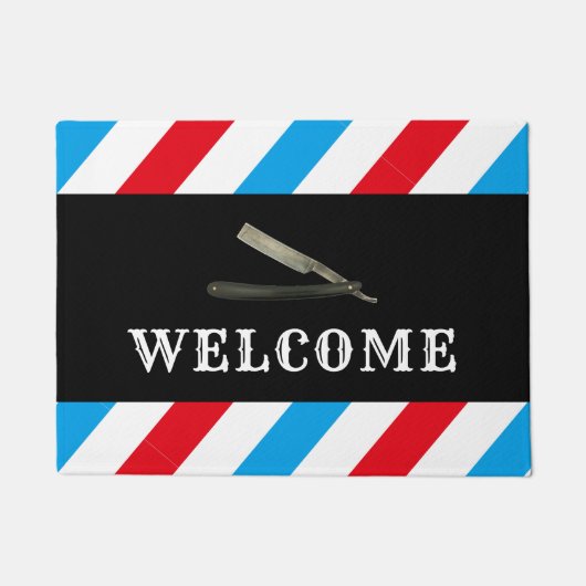 Barber Barbershop Vintag Razer Empfang Fußmatte (Vorderseite)