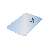 Barber Beautician Design Blue Badematte (Schrägansicht)