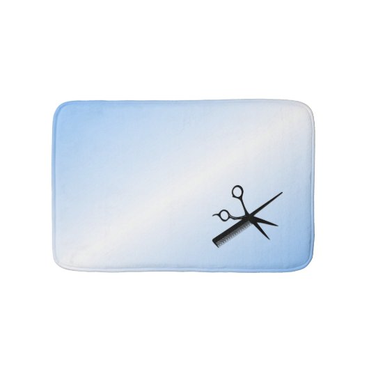 Barber Beautician Design Blue Badematte (Vorderseite)