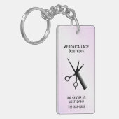 Barber Beautician Design Blue Schlüsselanhänger (Vorderseite links)