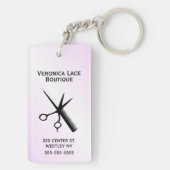 Barber Beautician Design Blue Schlüsselanhänger (Rückseite)