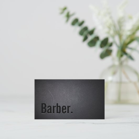 Barber Beruflich Black Minimalistisch Visitenkarte (Stehend Vorderseite)