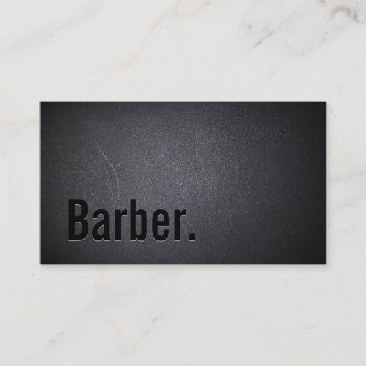 Barber Beruflich Black Minimalistisch Visitenkarte (Vorderseite)