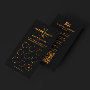Barber Black Barbershop Orange Schere Treuekarte