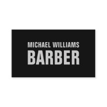 Barber Black Gray Bold Typografy Business Card