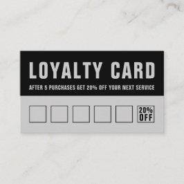 Barber Black Gray Bold Typografy Loyalty Card Treuekarte