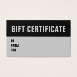 Barber Black Gray Typografy Gift-Zertifikat-Karte