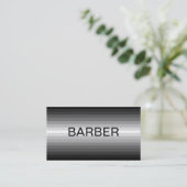 Barber Black to White Business Card Visitenkarte (Stehend Vorderseite)