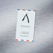 Barber Blade Barber Poles Baby Blue Magnetische Visitenkarte (Beispiel)