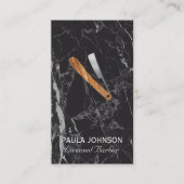 Barber Blade | Schwarzer Marmor Visitenkarte (Vorderseite)
