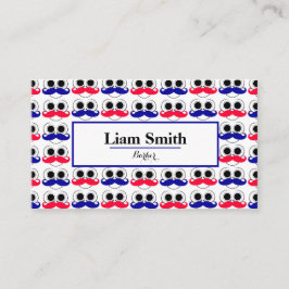 Barber Blue Red Bard Wiederholung Muster Business  Visitenkarte