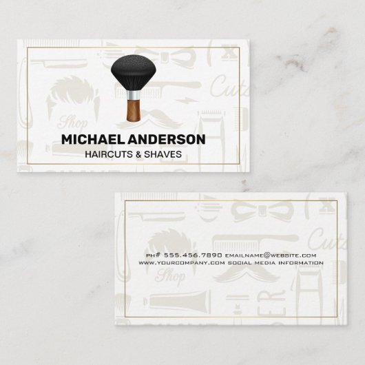 Barber Brush | Eigentümer des Geschäfts Visitenkarte (Vorne/Hinten)