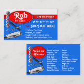 Barber Business Card (Barber Pol und Clippers) Visitenkarte (Vorne/Hinten)