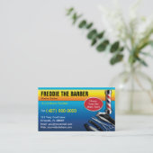 Barber Business Card (Barbershop Pol - Clippers) Visitenkarte (Stehend Vorderseite)