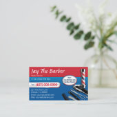 Barber Business Card (Barbershop Pol - Clippers) Visitenkarte (Stehend Vorderseite)
