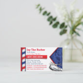 Barber Business Card (Barbershop Pol - Clippers) Visitenkarte (Stehend Vorderseite)