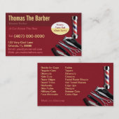Barber Business Card (Barbershop Pol - Clippers) Visitenkarte (Vorne/Hinten)