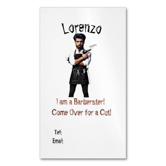 Barber Business Card Magnetische Visitenkarte (Vorderseite Vertikal)