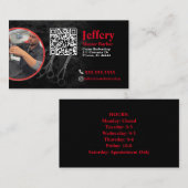 Barber Business Card mit QR-Code und Links Foto Visitenkarte (Vorne/Hinten)