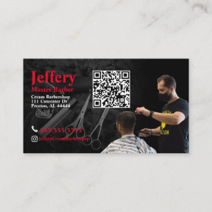Barber Business Card mit QR Code Visitenkarte