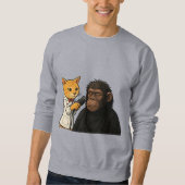 Barber Cat & Chill Gorilla Sticker Sweatshirt (Vorderseite)