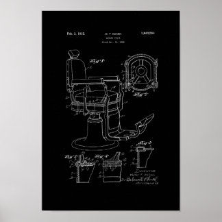Barber Chair Patent Print Barber Shop Deco Poster