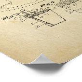 Barber Chair Patent Print Barber Shop Deco Poster (Ecke)