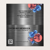 Barber Clippers | QR-Code | Schere Visitenkarten (Außenseite Aufgefaltet)