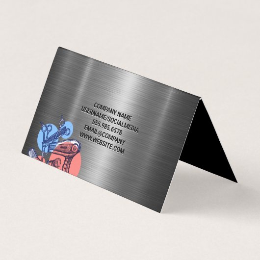 Barber Clippers | QR-Code | Schere Visitenkarten (Rückseite)