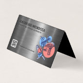 Barber Clippers | QR-Code | Schere Visitenkarten (Vorderseite)