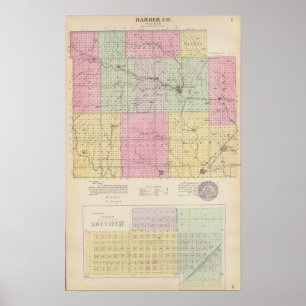 Barber County und Hazelton, Kansas Poster