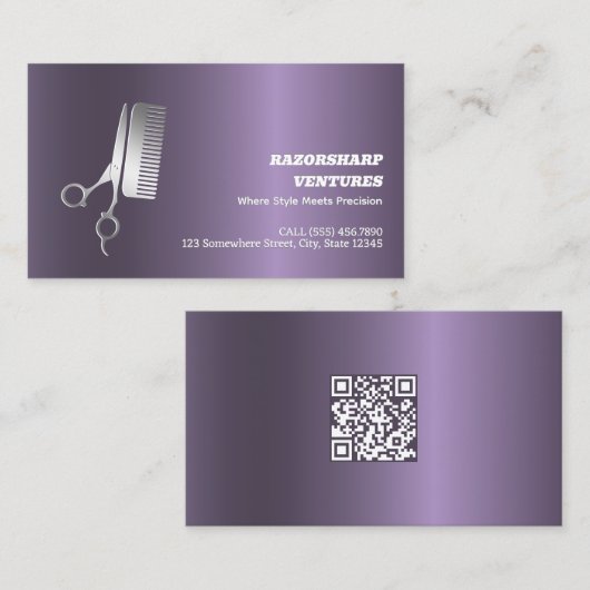 Barber Custom QR Visitenkarte (Vorne/Hinten)