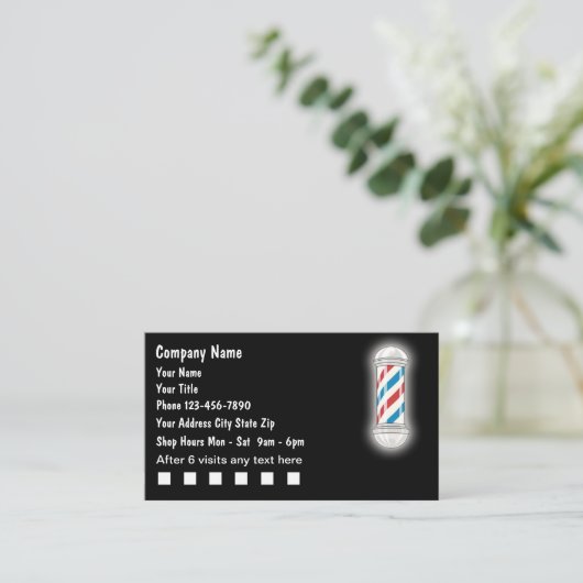Barber Customer Loyalty Business Cards Treuekarte (Stehend Vorderseite)