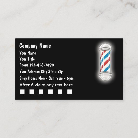 Barber Customer Loyalty Business Cards Treuekarte (Vorderseite)
