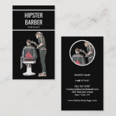 Barber Cutting Hair Illustration Visitenkarte (Vorne/Hinten)