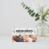 Barber Cutting Hair | Salon Scissors Visitenkarte (Stehend Vorderseite)