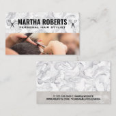 Barber Cutting Hair | Salon Scissors Visitenkarte (Vorne/Hinten)