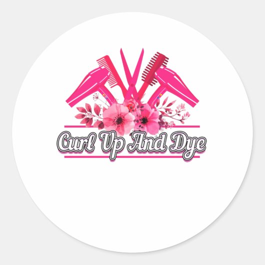 Barber Design, Scissors, Comb, Hair Dryer Runder Aufkleber (Vorderseite)