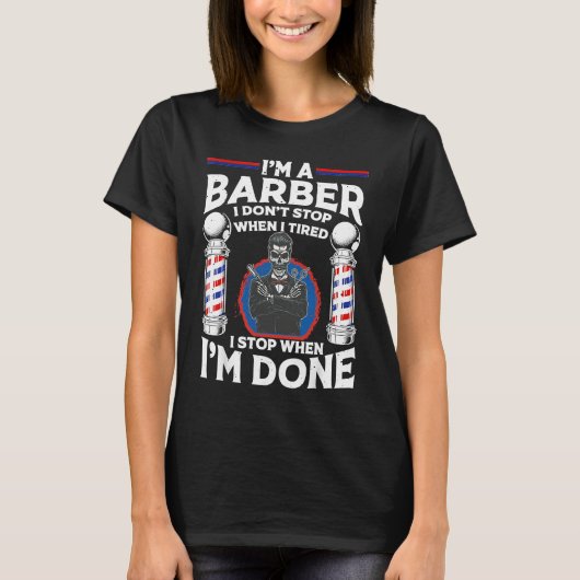Barber Designs For Men Dad Hairstyling Humor Quote T-Shirt (Vorderseite)