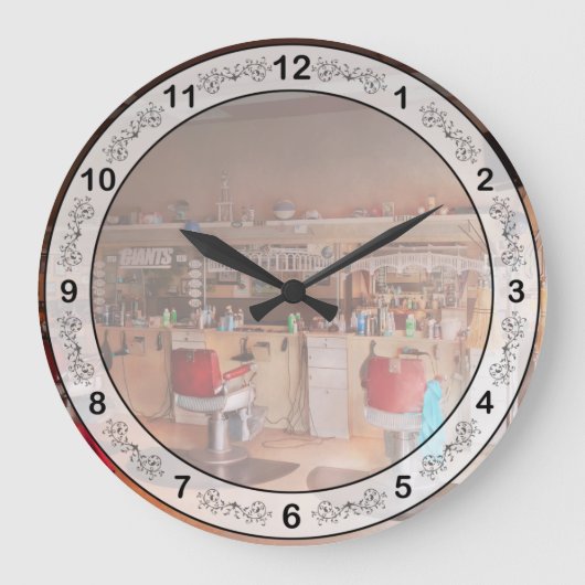 Barber - Eddie's Friseur Große Wanduhr (Vorderseite)