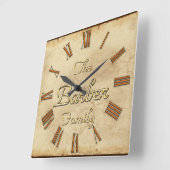 BARBER Family Clan Wiedersehen benutzerdefinierte Quadratische Wanduhr (Winkel)