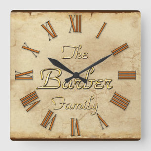 BARBER Family Clan Wiedersehen benutzerdefinierte Quadratische Wanduhr