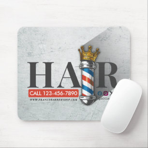 Barber Friseursalon King Crown Barberstange Friseu Mousepad
